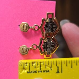 HOST PICK. FIRM ON PRICE. Vintage Harley-Davidson 10k Gold Shield Earrings